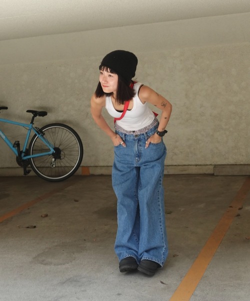 「TEEN BOOP」 デニムパンツ MEDIUM ブルー レディース_画像9