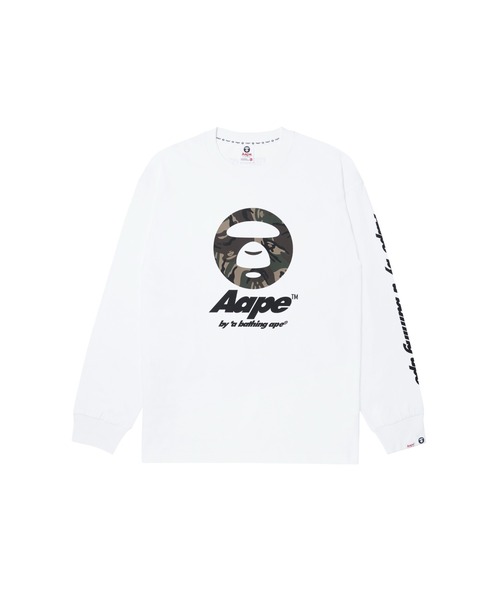 A BATHING APE ロンTシャツ ホワイト AAPE BY A BATHING APE（エーエイプバイアベイシングエイプ） 長袖T