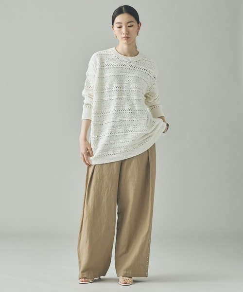 Curensology（カレンソロジー） パンツ /リネンウールスタッズパンツ