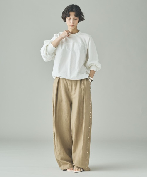 Curensology（カレンソロジー） パンツ /リネンウールスタッズパンツ