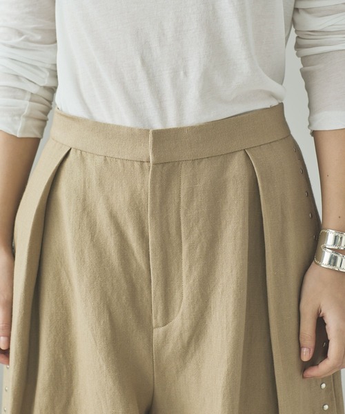 Curensology（カレンソロジー） パンツ /リネンウールスタッズパンツ