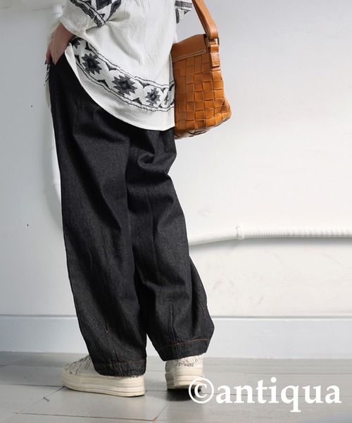 「antiqua」 デニムパンツ P ブラック レディース_画像8