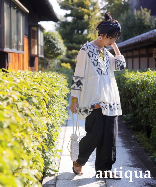 「antiqua」 デニムパンツ P ブラック レディース_画像9