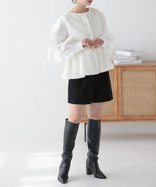 「O.S.K」 ベスト FREE グレイッシュベージュ レディース_画像4