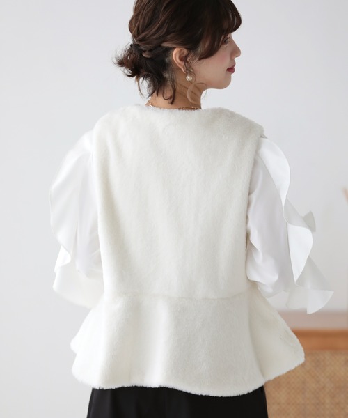 「O.S.K」 ベスト FREE グレイッシュベージュ レディース_画像5