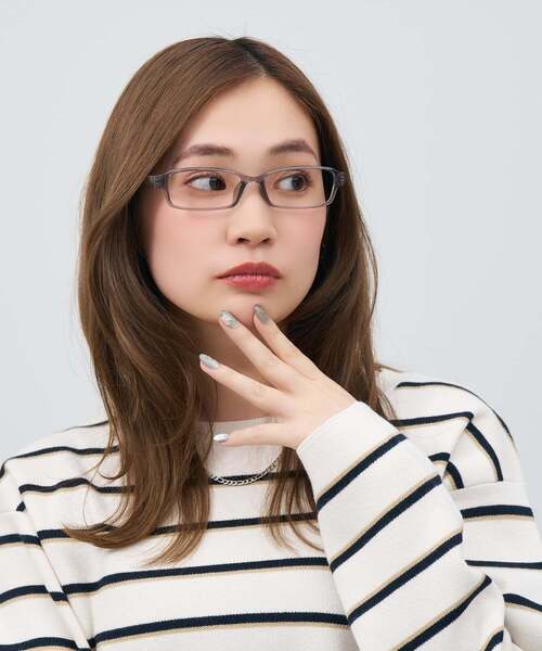 Zoff（ゾフ） 伊達メガネ メガネ 眼鏡 スクエア型 メガネ｜横長 軽量