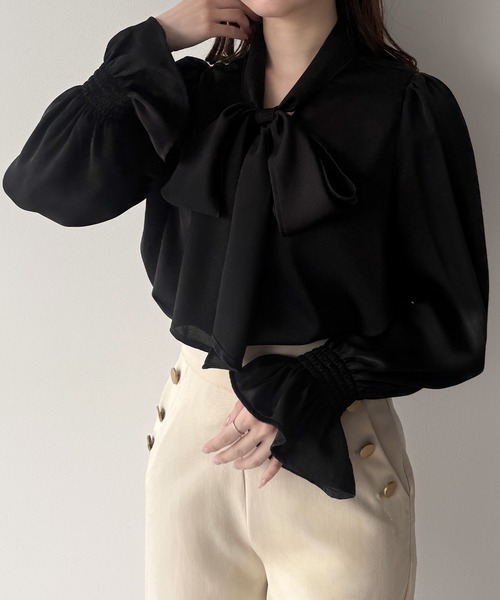 「mipiarl」 長袖ブラウス LARGE アイボリー レディース_画像3