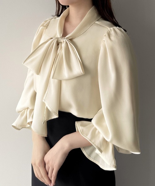 「mipiarl」 長袖ブラウス LARGE アイボリー レディース_画像8