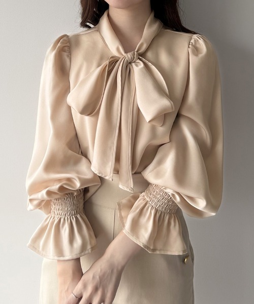 「mipiarl」 長袖ブラウス LARGE アイボリー レディース_画像9