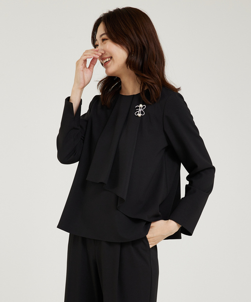 「abahouse mavie」 長袖ブラウス 36 グレイッシュベージュ レディース_画像8