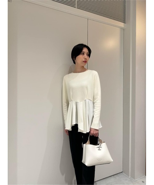 【美品】ESTNATION エストネーション　アランペプラムニット　アイボリー ESTNATION（エストネーション） ニット セーター ESTNATION / イレヘム