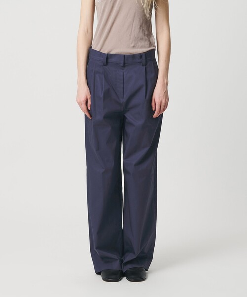 新品未使用ATTISESSIONベルト 2タック ストレート パンツ/NAVY ATTISESSION（アティセッション） パンツ 「ATTISESSION」ベルト 2