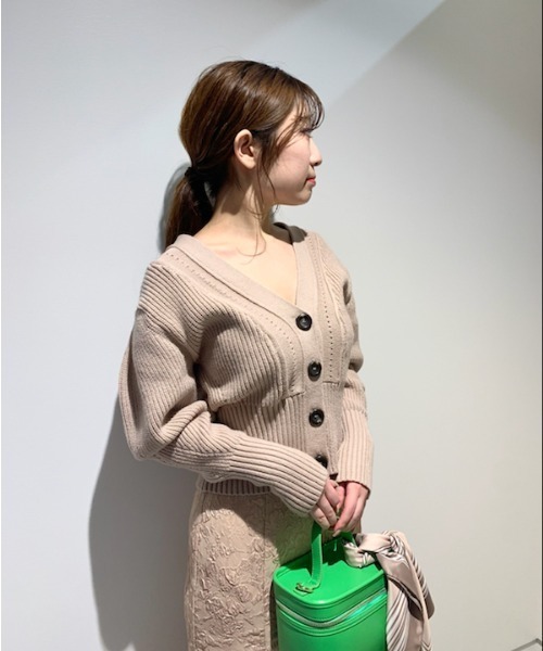 「LILY BROWN」 ニットカーディガン FREE ベージュ レディース_画像3