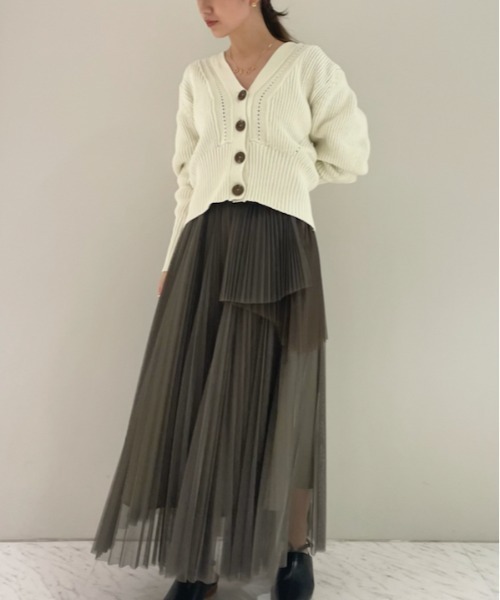 「LILY BROWN」 ニットカーディガン FREE ベージュ レディース_画像4