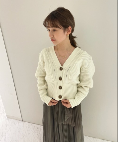 「LILY BROWN」 ニットカーディガン FREE ベージュ レディース_画像5