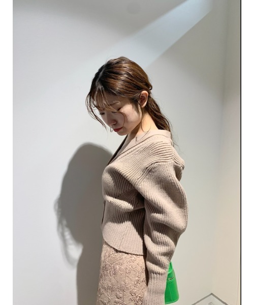 「LILY BROWN」 ニットカーディガン FREE ベージュ レディース_画像9