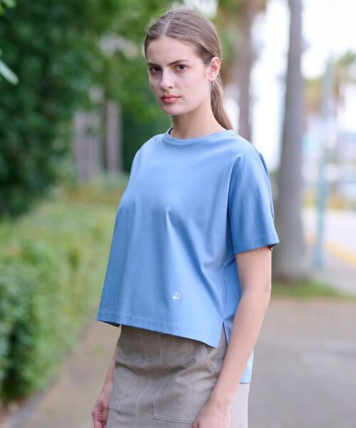 「DRESSTERIOR」 半袖Tシャツ 36 ライトブルー レディース_画像4