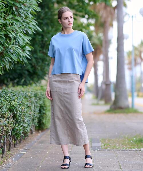 「DRESSTERIOR」 半袖Tシャツ 36 ライトブルー レディース_画像5