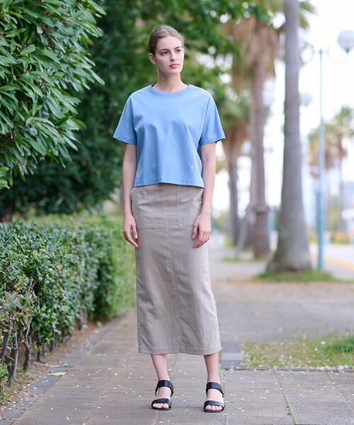 「DRESSTERIOR」 半袖Tシャツ 36 ライトブルー レディース_画像6
