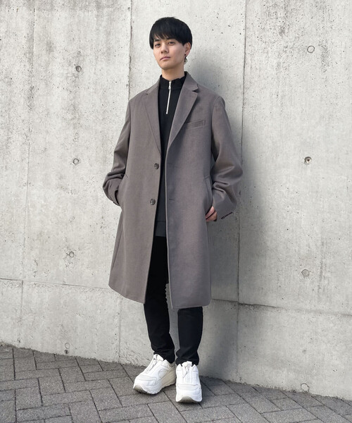 「COMME CA ISM」 チェスターコート S ブラック メンズ_画像2