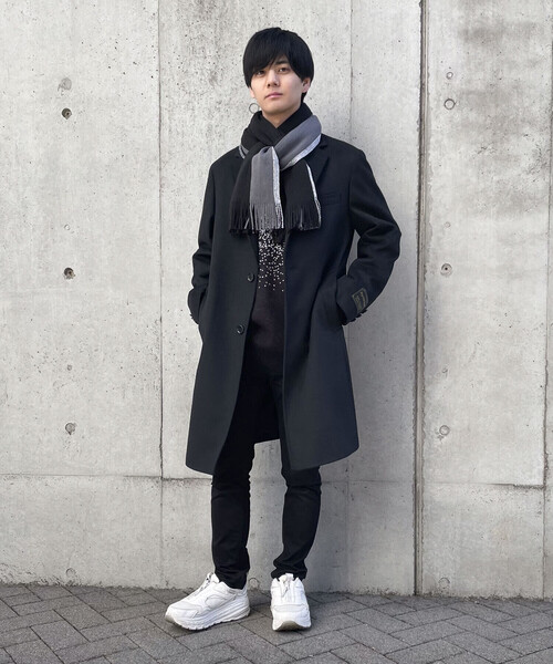 「COMME CA ISM」 チェスターコート S ブラック メンズ_画像3