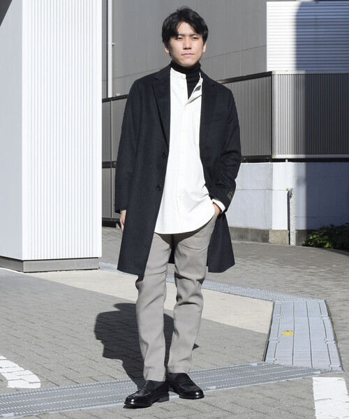 「COMME CA ISM」 チェスターコート S ブラック メンズ_画像5