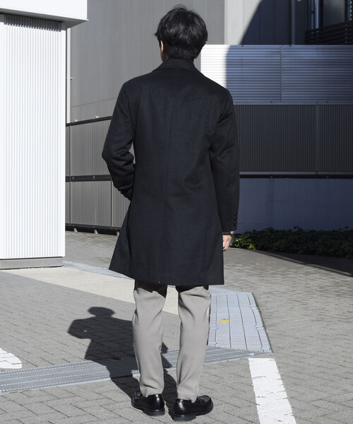 「COMME CA ISM」 チェスターコート S ブラック メンズ_画像6