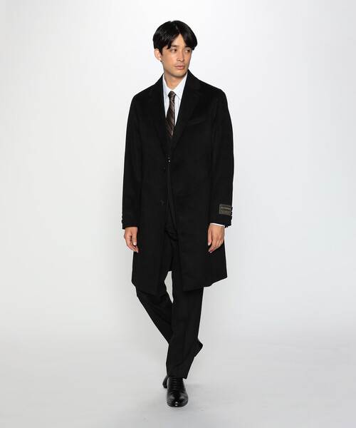 「COMME CA ISM」 チェスターコート S ブラック メンズ_画像8