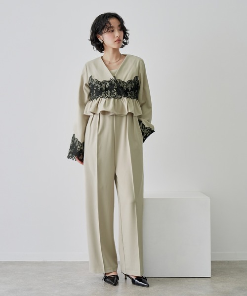NOGLE パンツドレス 「NOGLE/ノグル」レースフラワージャケットセット 