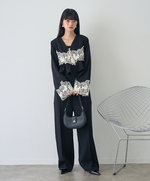 NOGLE パンツドレス 「NOGLE/ノグル」レースフラワージャケットセット
