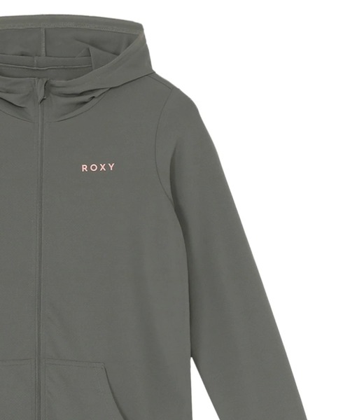 新品　roxy パーカー　ラッシュガード　長袖　L グレー　大人気 ROXY（ロキシー） ラッシュガード ARTSY FLORAL LOGO PA /ロキシーロゴ