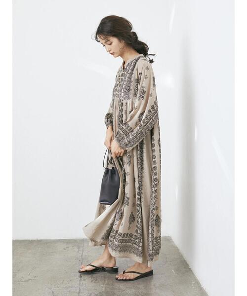 「CRAFT STANDARD BOUTIQUE」 長袖ワンピース FREE パープル レディース_画像4