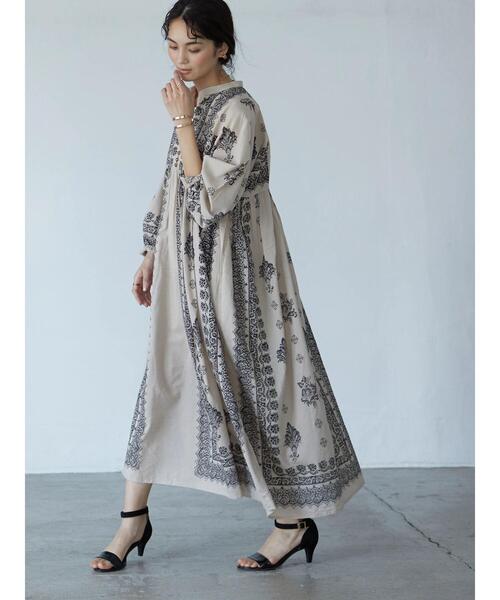 「CRAFT STANDARD BOUTIQUE」 長袖ワンピース FREE パープル レディース_画像5