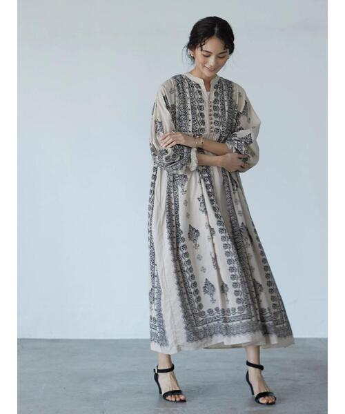 「CRAFT STANDARD BOUTIQUE」 長袖ワンピース FREE パープル レディース_画像7