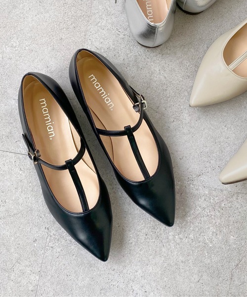 MAMIAN（マミアン） パンプス Tストラップ フラットパンプス