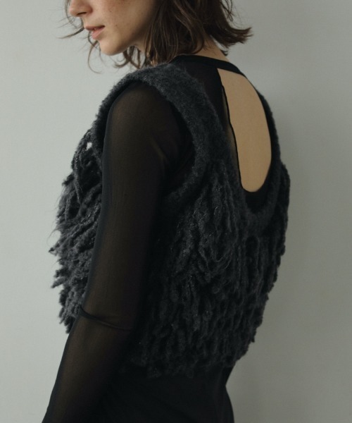 「anuke」 ノースリーブニット FREE ホワイト レディース_画像2