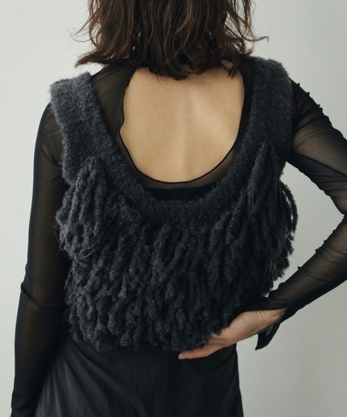 「anuke」 ノースリーブニット FREE ホワイト レディース_画像3