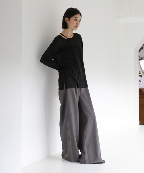 「select MOCA Et」 長袖カットソー FREE ブラック レディース_画像9