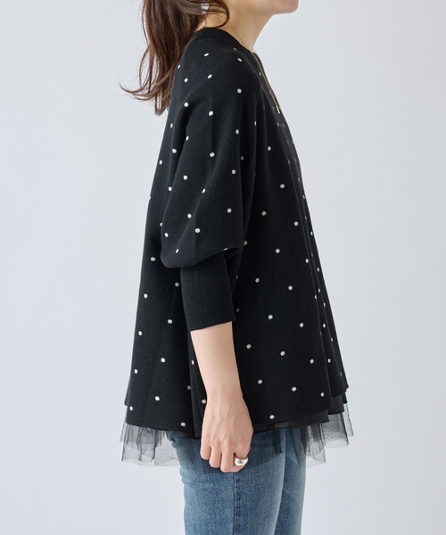BEARDSLEY（ビアズリー） 7分袖ニット FREE グレー レディース