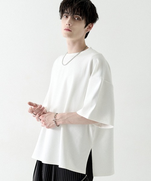 LILL（リル） tシャツ 高機能コットンポンチサイドスリット5分袖