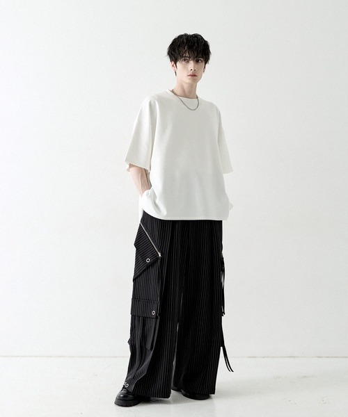 LILL（リル） tシャツ 高機能コットンポンチサイドスリット5分袖