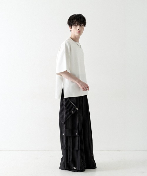 LILL（リル） tシャツ 高機能コットンポンチサイドスリット5分袖