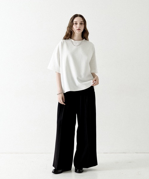 LILL（リル） tシャツ 高機能コットンポンチサイドスリット5分袖