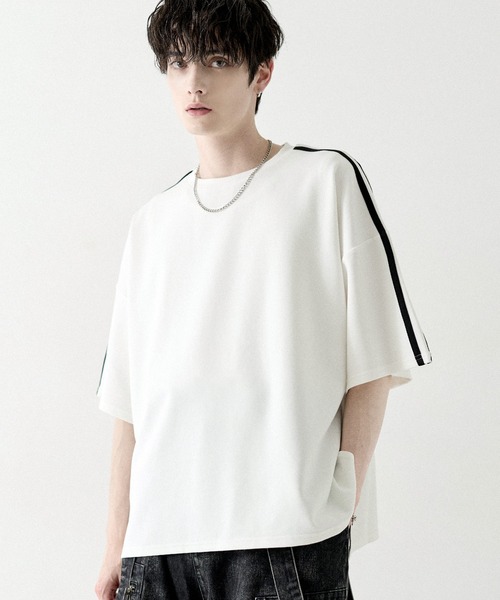 マレ サイドスリットポンチTシャツ ホワイト LILL（リル） tシャツ 高機能コットンポンチサイドスリット5分袖