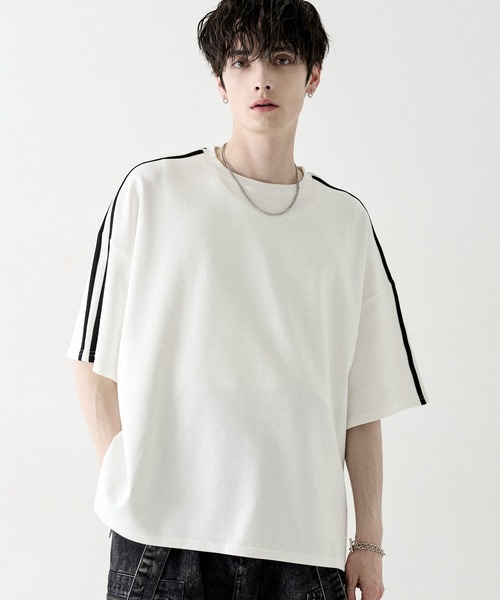 マレ サイドスリットポンチTシャツ ホワイト LILL（リル） tシャツ 高機能コットンポンチサイドスリット5分袖