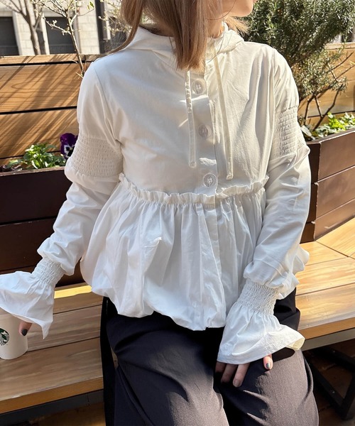 I-SOOK（アイスー） カーディガン UVカットペプラムフーディ (comochi