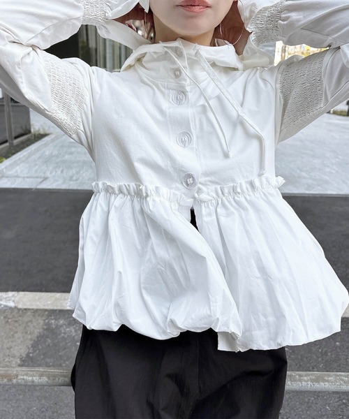 I-SOOK（アイスー） カーディガン UVカットペプラムフーディ (comochi