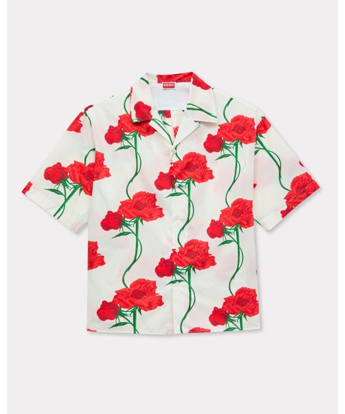 シャツ 'KENZO Archive Rose' ハワイアン ショートスリーブ シャツ イン コットン メンズの画像