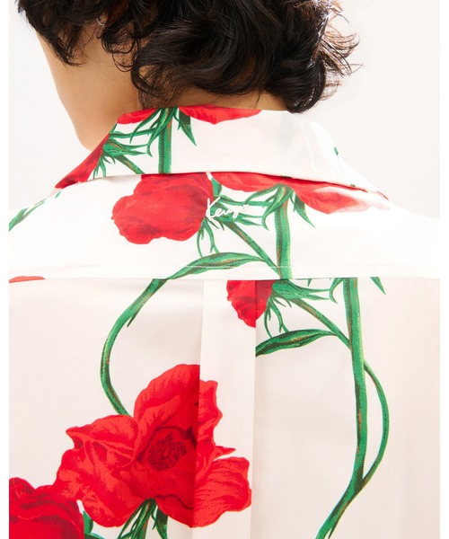 シャツ 'KENZO Archive Rose' ハワイアン ショートスリーブ シャツ イン コットン メンズの画像