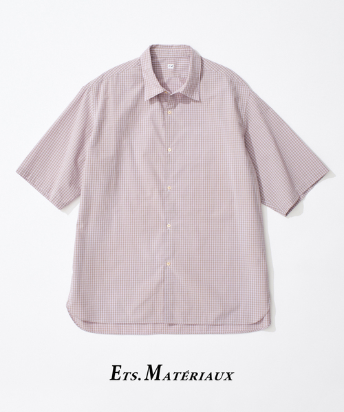 ETS.MATERIAUX 21ss フレンチリネン　アトリエコート サイズ3 Ets.MATERIAUX（マテリオ） シャツ 半袖 フレンチ ワークシャツ メンズ